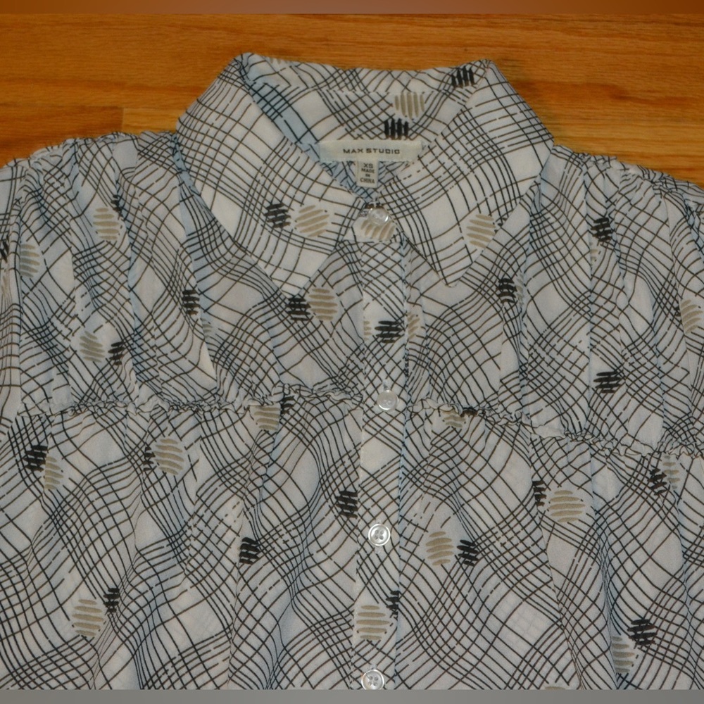 Women’s Max Studio Button Down Blouse, Size Xs - image 3